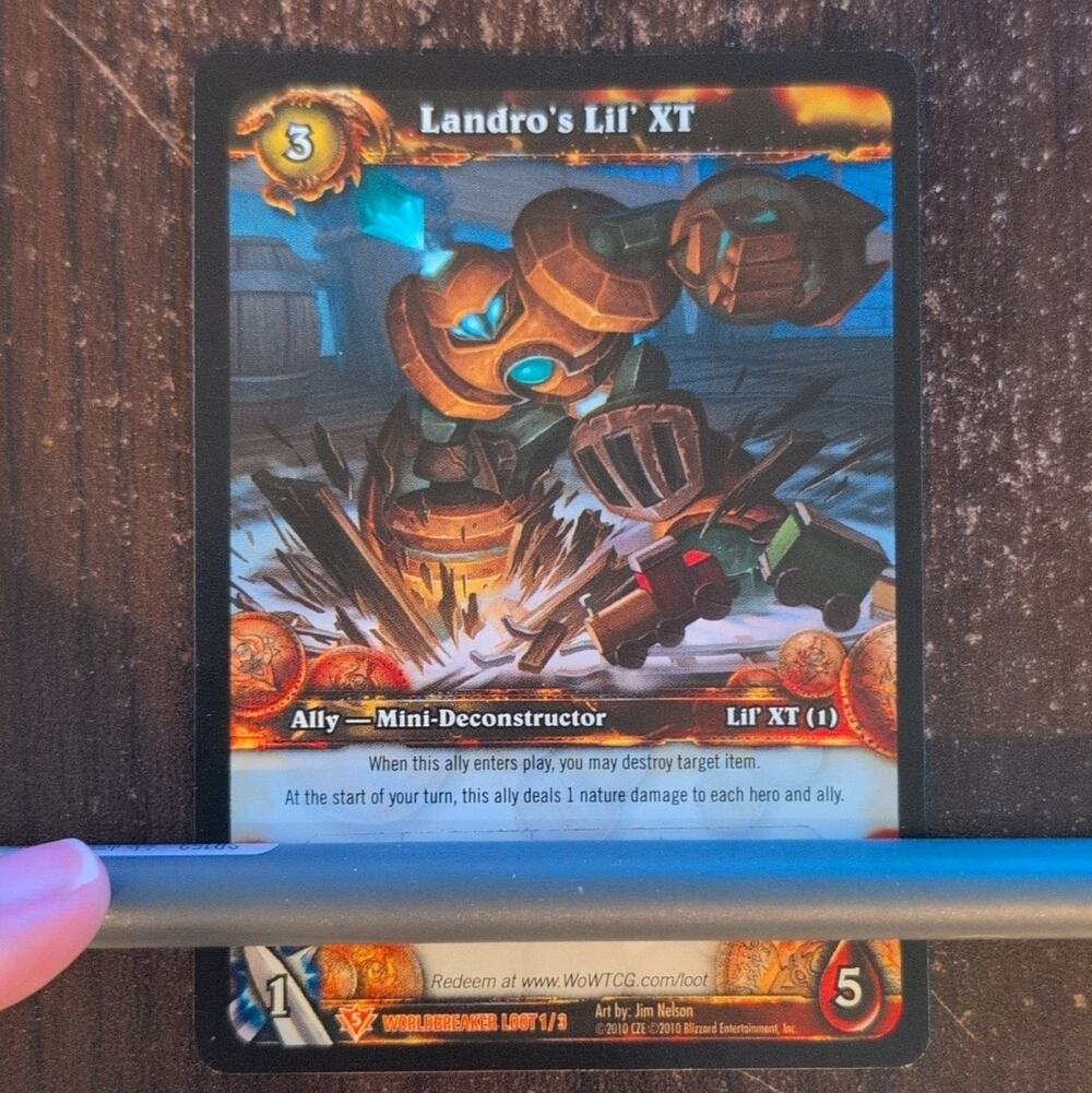 Blizzard WoW TCG Landro's Lil' XT Worldbreaker Ally Foil Loot Card 1/3 2010 EN
